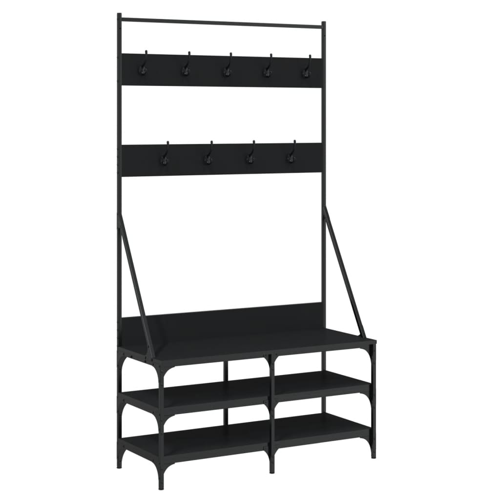 Rack de vêtements Vidaxl avec porte-chaussures 100x40x184 cm noir