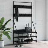 Vidaxl Relling Rack con un estante de zapato 100x40x184 cm negro