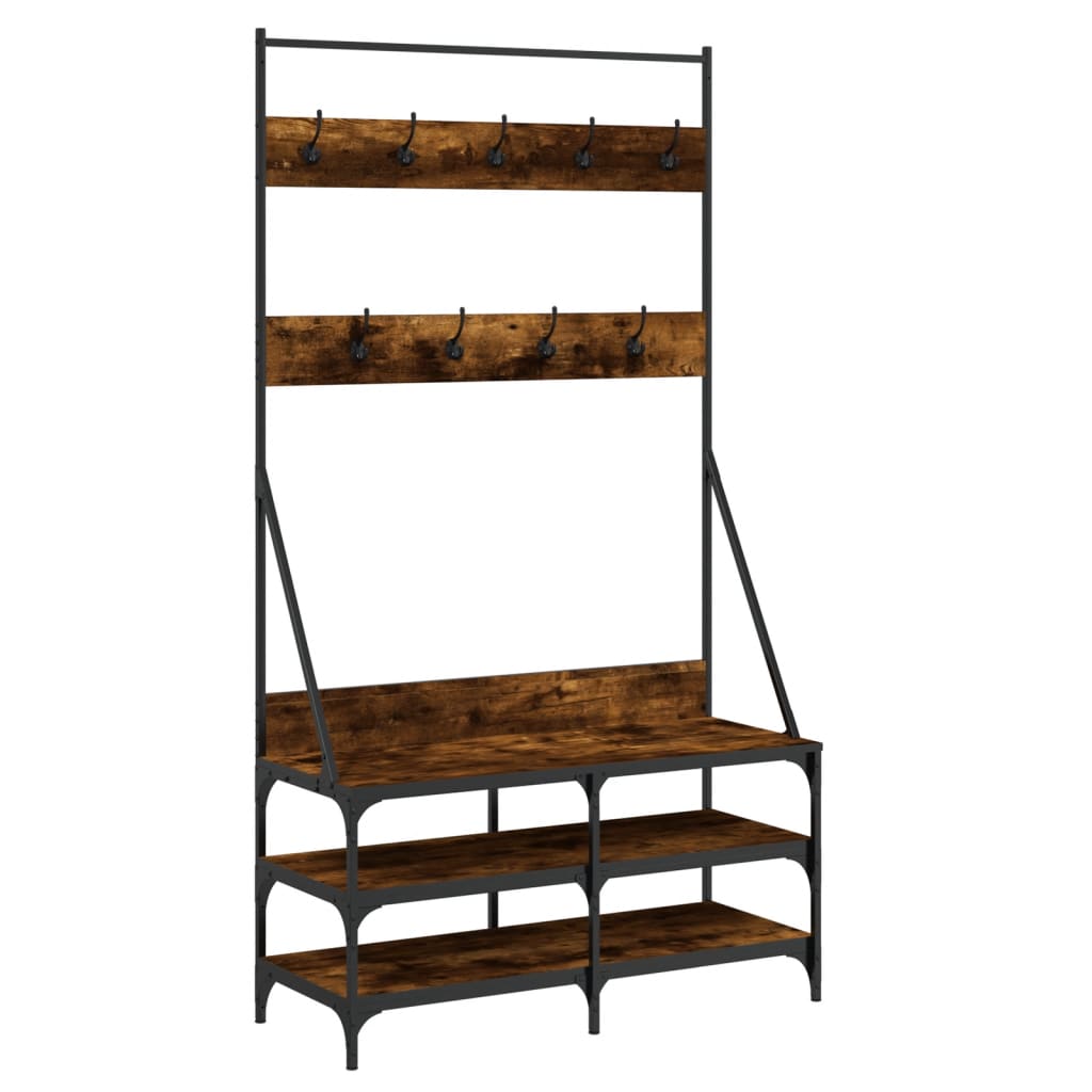 Vidaxl Clothing rack with shoe rack 100x40x184 cm smoked oak colored