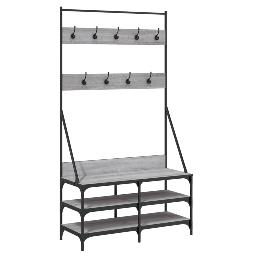 Vidaxl Clothing rack with shoe rack 100x40x184cm gray Sonoma oak color