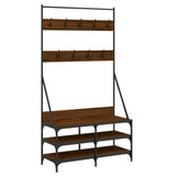 Vidaxl kledingrek met schoenenrek 100x40x184 cm bruin eikenkleur