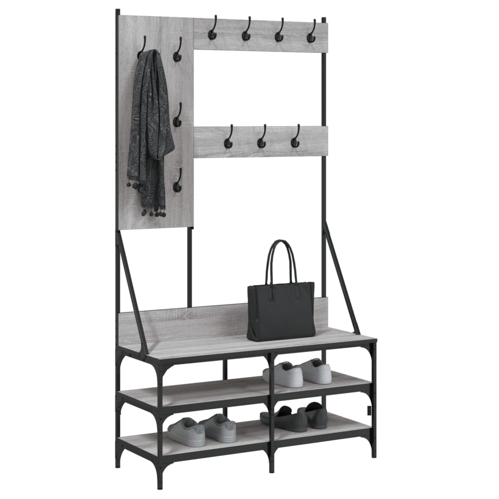 Vidaxl Clothing rack with shoe rack 100x40x184cm gray Sonoma oak color