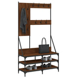 Vidaxl clothes rack with shoe rack 100x40x184 cm brown oak color