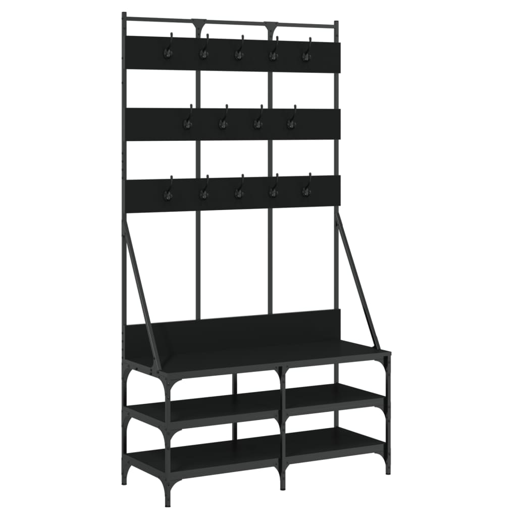 Vidaxl Relling Rack con un estante de zapato 100x40x184 cm negro