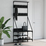 VidaXL clothing rack with shoe rack 80x40x184 cm black