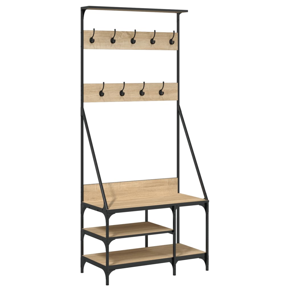 Vidaxl Kleedung Rack mat Schong Rack 80x4xx18 CM Sonoma Oakfaarf