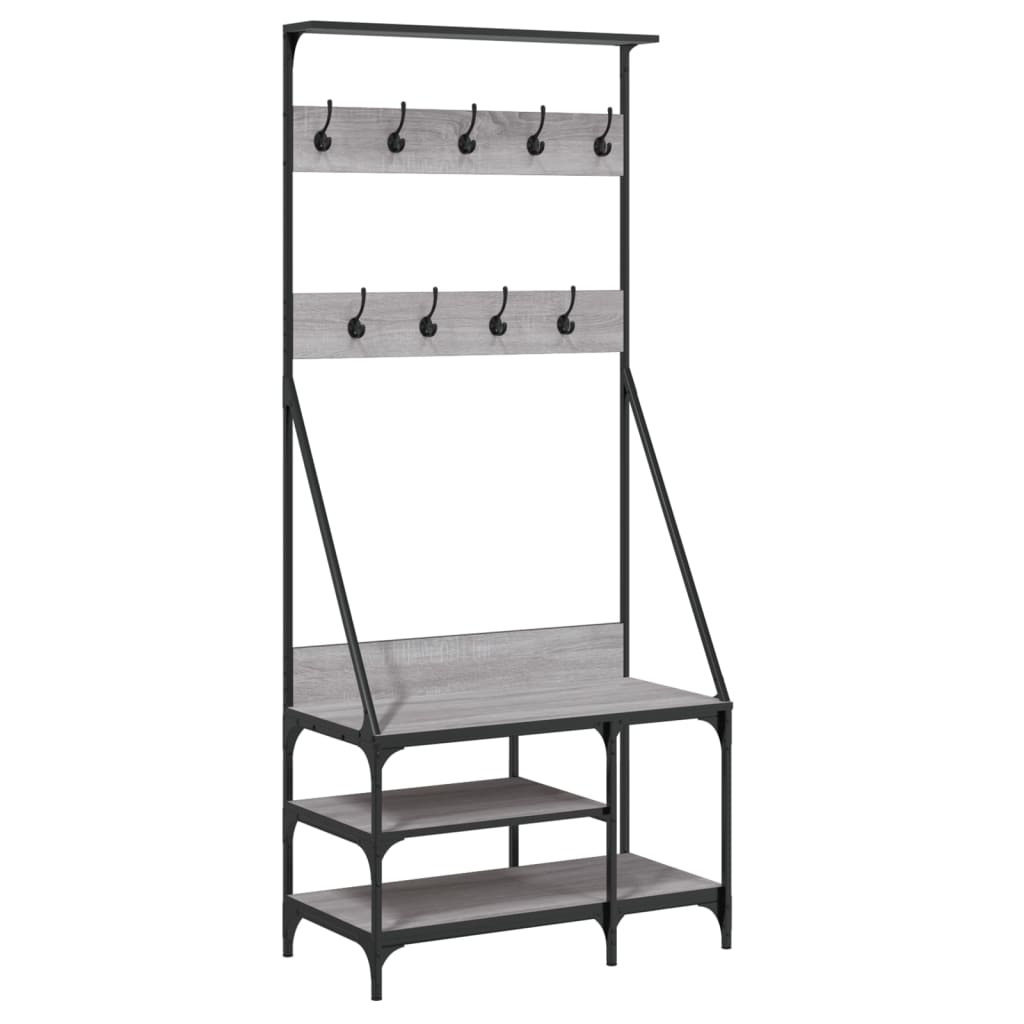 Vidaxl Relling Rack con zapatero 80x40x184 CM Color de roble gris de Sonoma