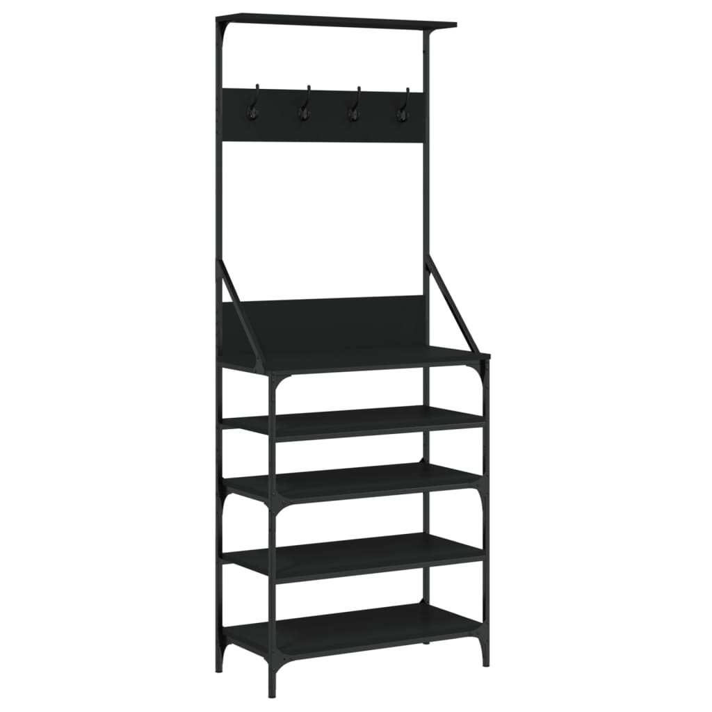 Rack de vêtements Vidaxl avec porte-chaussures 70x34x184 cm noir