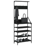 Vidaxl Relling Rack con un estante de zapato 70x34x184 cm negro