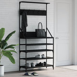 Rack de vêtements Vidaxl avec porte-chaussures 90x34x184 cm noir