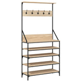 Vidaxl Kleedung Rack mat Schong Rack 90x34x18 cm Sonoma Oakfaarf