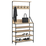 Vidaxl Kleedung Rack mat Schong Rack 90x34x18 cm Sonoma Oakfaarf