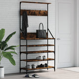 Vidaxl Clothing rack with shoe rack 90x34x184 cm smoked oak colored