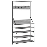 Rack de vêtements Vidaxl avec porte-chaussures 90x34x184 cm gris sonoma chêne couleur