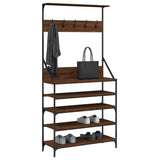 Vidaxl clothes rack with shoe rack 90x34x184 cm brown oak color