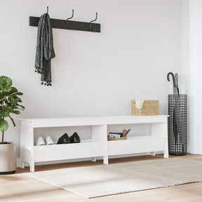 Vidaxl halbankje 160x28x45 cm massief grenenhout wit