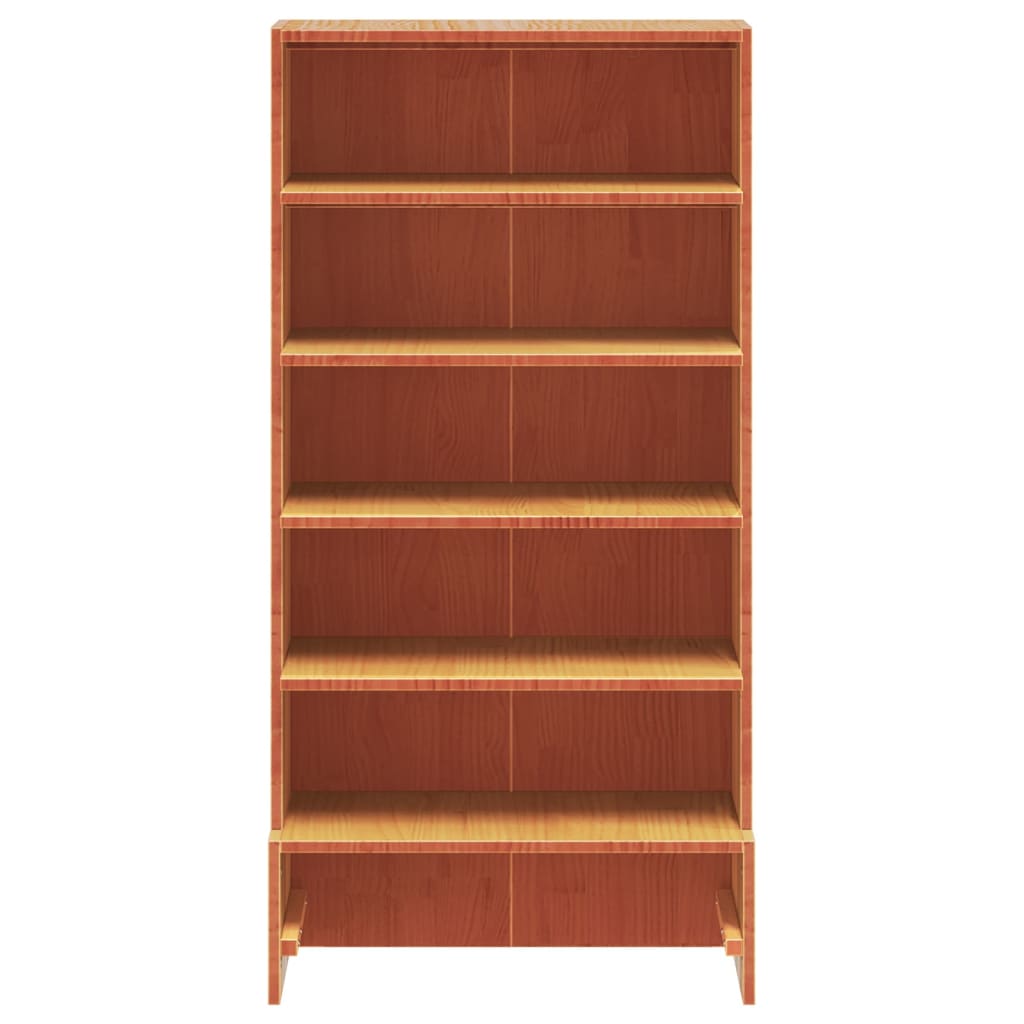 Vidaxl schoenenkast 52x30x104 cm massief grenenhout wasbruin