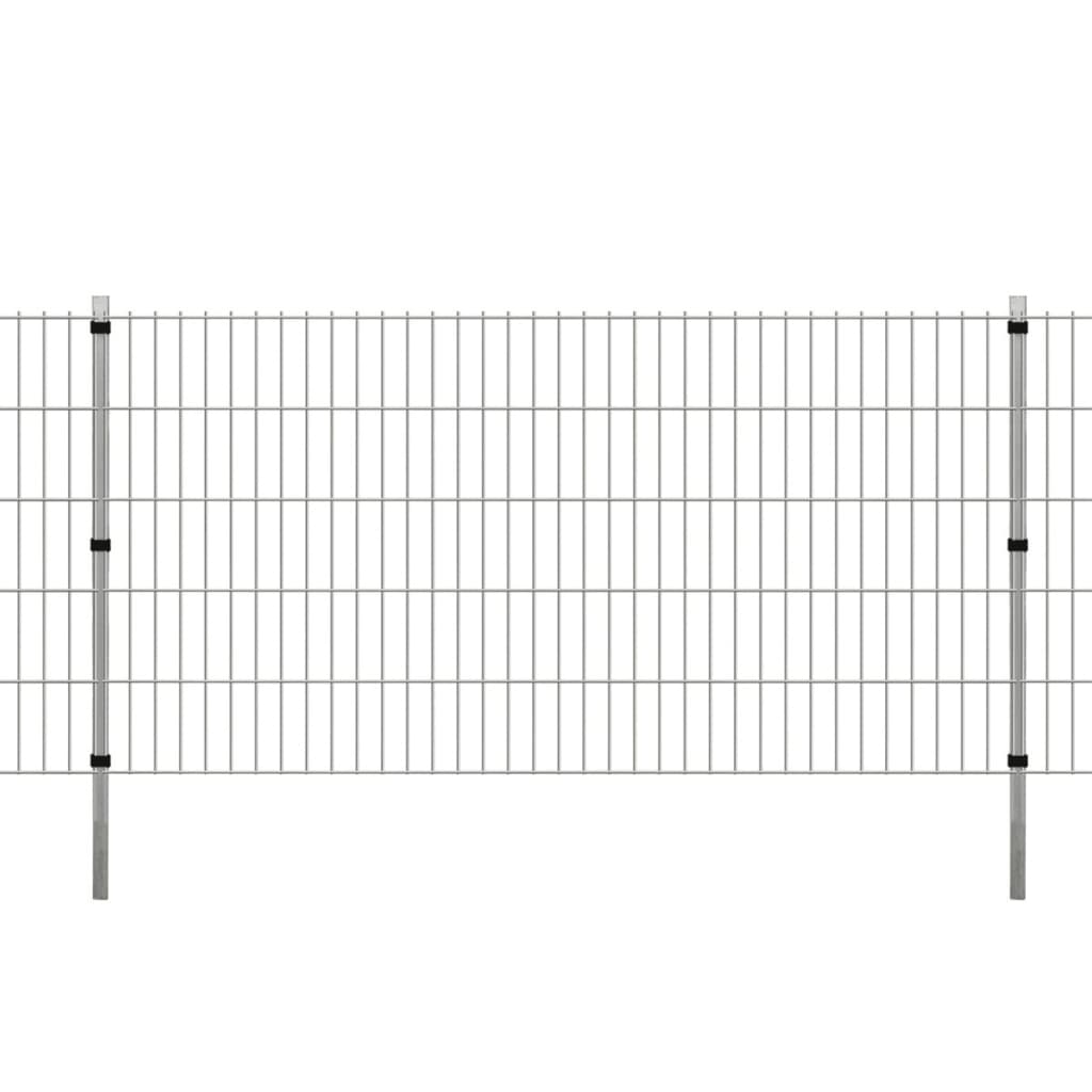 Vidaxl Postes de cerca de 10 st 150 cm de acero galvanizado de plata coloreada