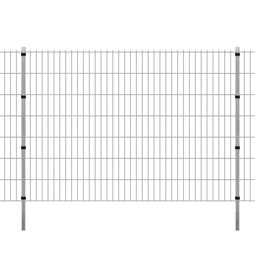 Vidaxl Fence Posts 20 St. 200 cm galvanisert stål sølvfarget