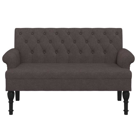 Vidaxl bankje met rugleuning 120x62x75,5 cm stof donkerbruin