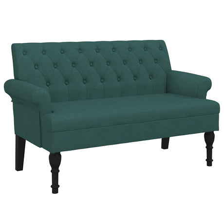Vidaxl bankje met rugleuning 120x62x75,5 cm stof donkergroen