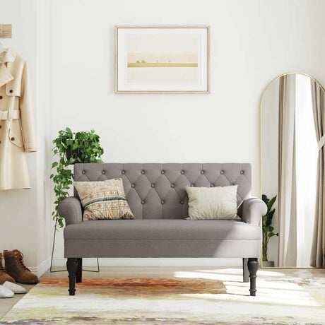 Vidaxl bankje met rugleuning 120x62x75,5 cm stof taupe