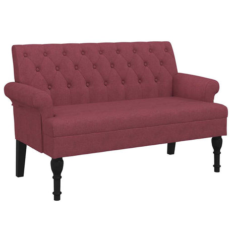 Vidaxl bankje met rugleuning 120x62x75,5 cm stof wijnrood