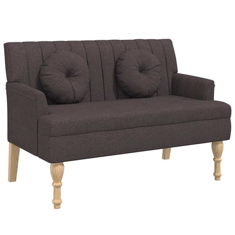 Vidaxl bankje met kussens 113x64,5x75,5 cm stof donkerbruin