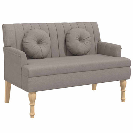 Vidaxl bankje met kussens 113x64,5x75,5 cm stof taupe