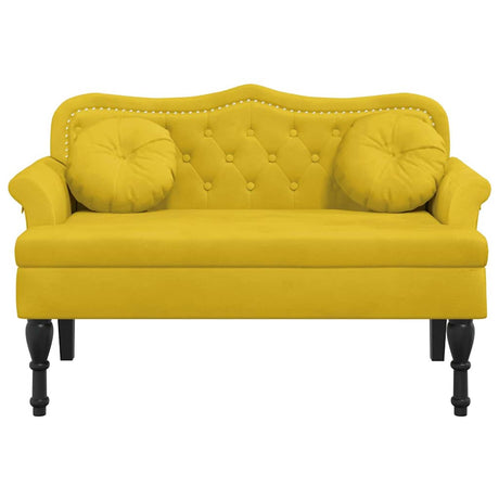 Vidaxl bankje met kussens 120,5x65x75 cm fluweel geel