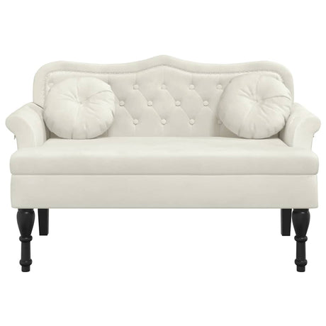 Vidaxl bankje met kussens 120,5x65x75 cm fluweel crèmekleurig