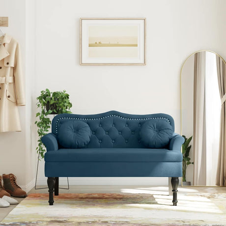 Vidaxl bankje met kussens 120,5x65x75 cm fluweel blauw