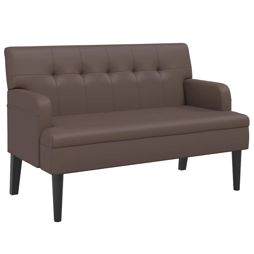 Vidaxl bankje met rugleuning 112x65,5x75 cm kunstleer bruin
