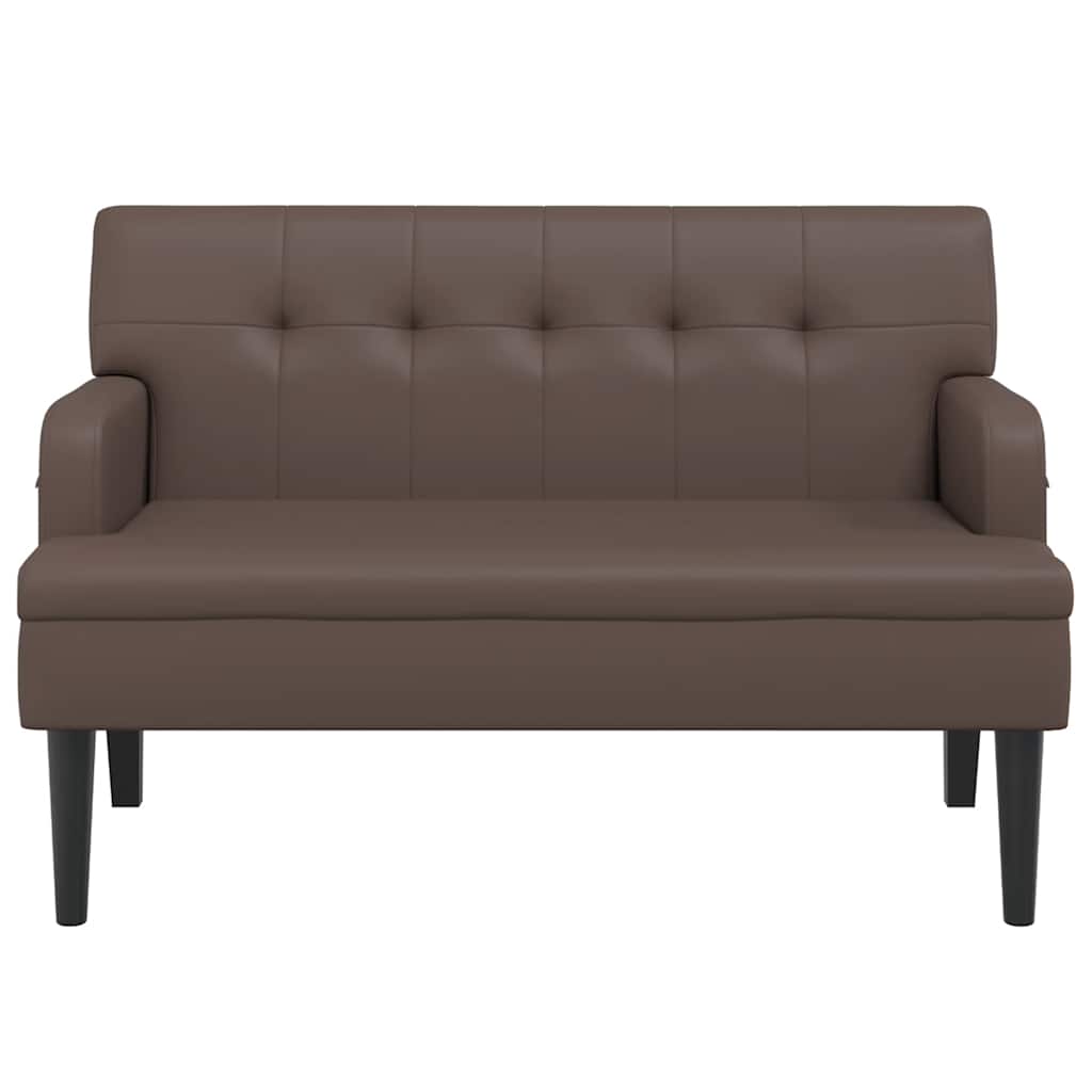 Vidaxl bankje met rugleuning 112x65,5x75 cm kunstleer bruin
