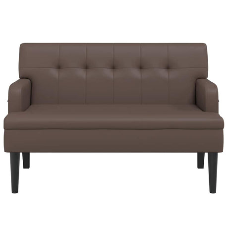 Vidaxl bankje met rugleuning 112x65,5x75 cm kunstleer bruin