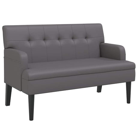 Vidaxl bankje met rugleuning 112x65,5x75 cm kunstleer grijs