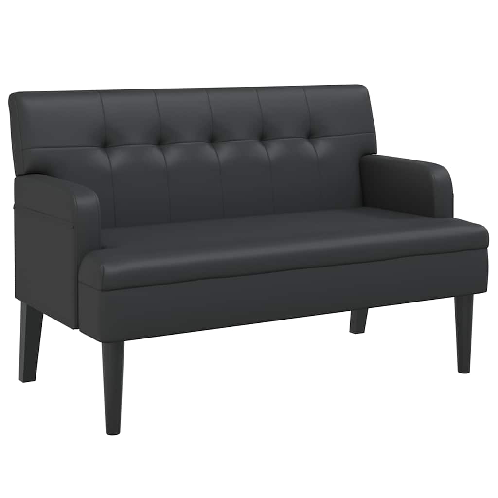 Vidaxl bank met rugleuning zwart 112x65,5x75 cm kunstleer