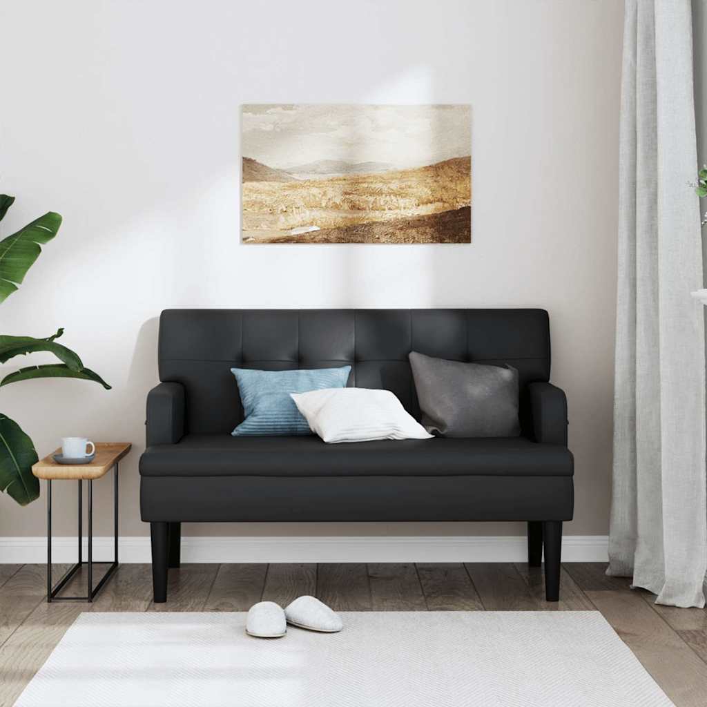 Vidaxl bank met rugleuning zwart 112x65,5x75 cm kunstleer