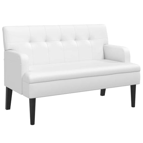 Vidaxl bankje met rugleuning 112x65,5x75 cm kunstleer wit