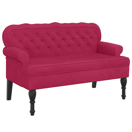 Vidaxl bankje met rugleuning 119,5x64,5x75 cm fluweel wijnrood