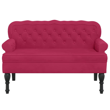 Vidaxl bankje met rugleuning 119,5x64,5x75 cm fluweel wijnrood