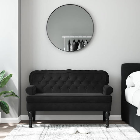Vidaxl bank met rugleuning zwart 119,5x64,5x75 cm fluweel