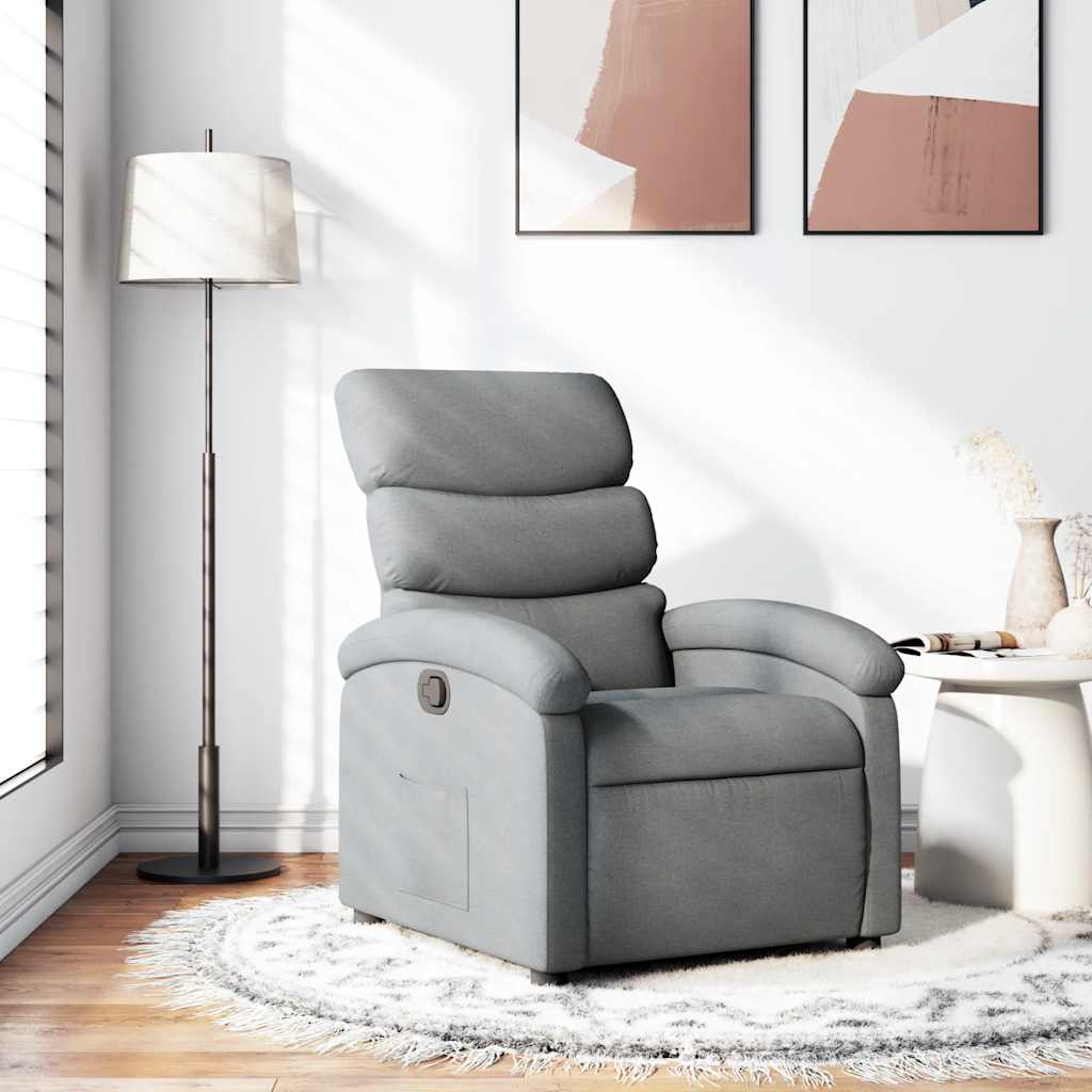 Vidaxl fauteuil verstelbaar stof lichtgrijs