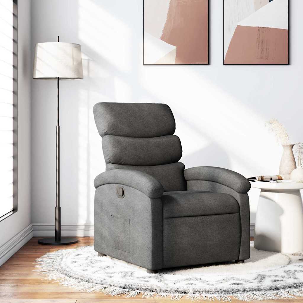 Vidaxl fauteuil verstelbaar stof donkergrijs