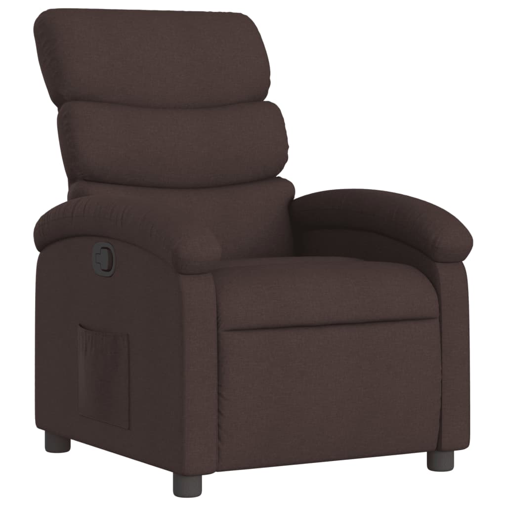 Vidaxl fauteuil verstelbaar stof donkerbruin
