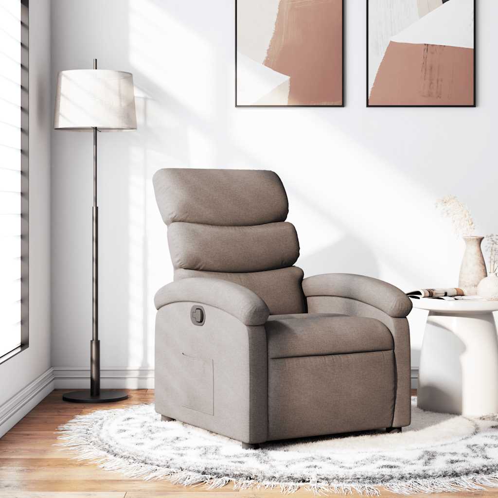 Vidaxl fauteuil verstelbaar stof taupe