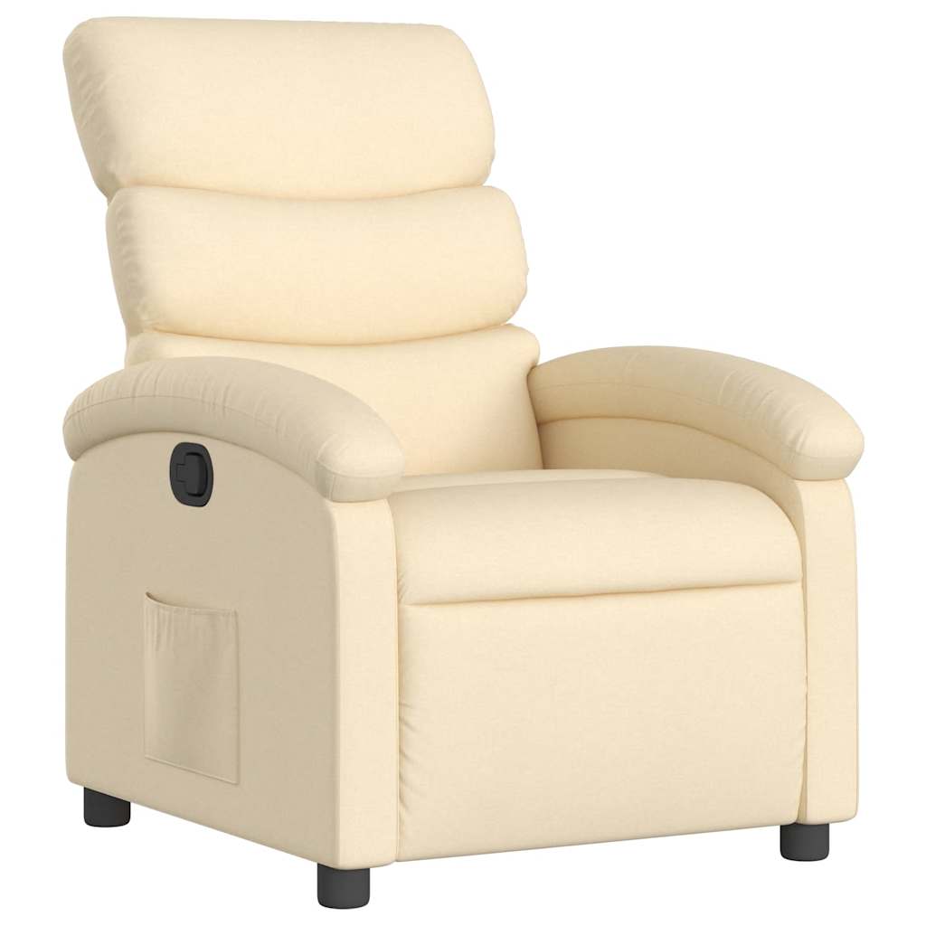 Vidaxl fauteuil verstelbaar stof crèmekleurig