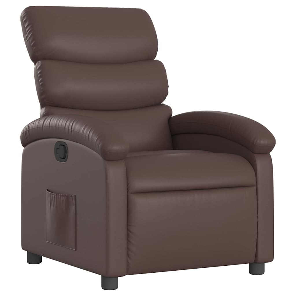 Vidaxl fauteuil verstelbaar kunstleer bruin