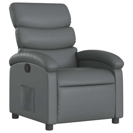 Vidaxl fauteuil verstelbaar kunstleer grijs