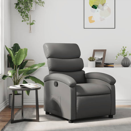 Vidaxl fauteuil verstelbaar kunstleer grijs